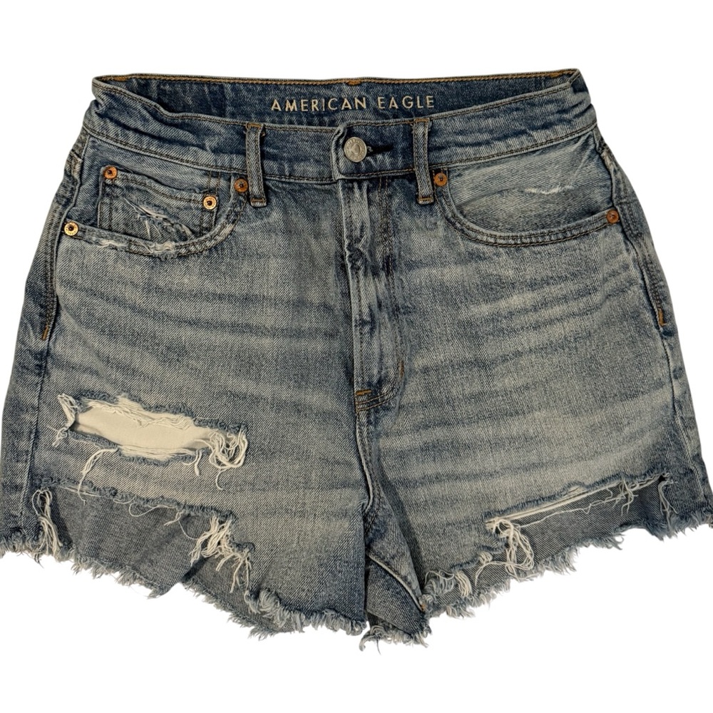 American Eagle Outfitters Women's Blue Denim Cutoff Shorts - Size 6